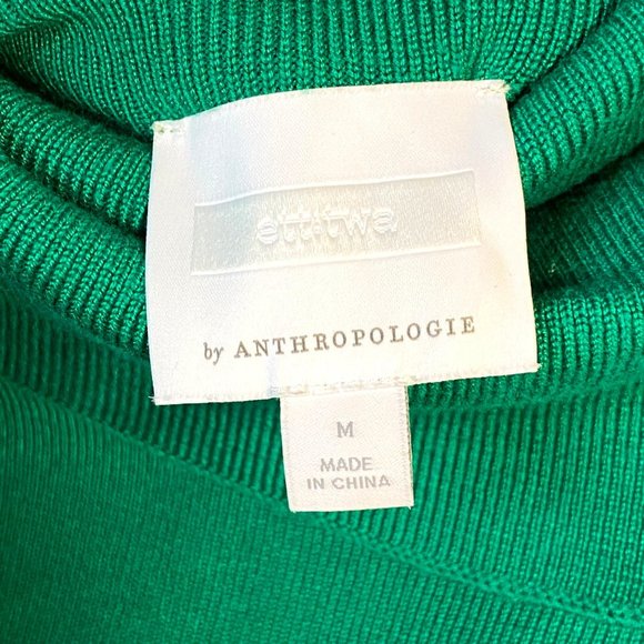 Ett twa Anthropologie Women's Cecily green sweater knit pullover bare shoulder M - Picture 6 of 11